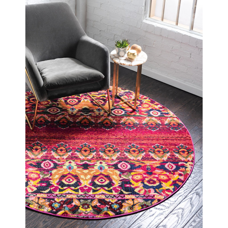 Tapis fuchsia Eddins, Rectangle 7 pi 1 po x 10 pi