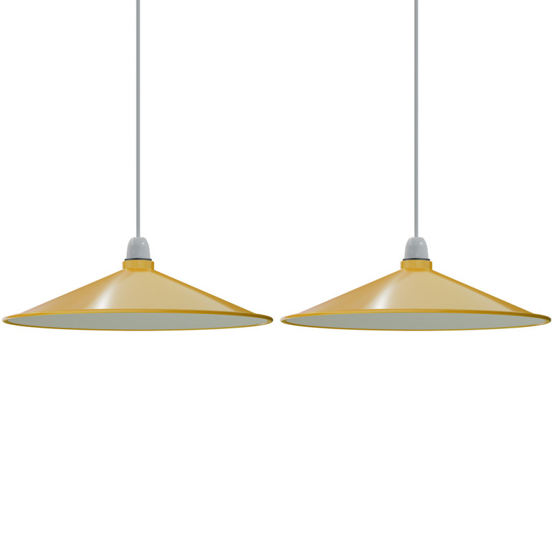 40cm Metal Cone Lamp Shade, Yellow