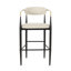 Ensemble de 2 tabourets de bar, tabourets de bar rembourrés à hauteur de comptoir avec dossier et pieds en fer pour îlot de cuisine, assise en tissu d'une capacité de poids de 260 lb-491623232-491623245
