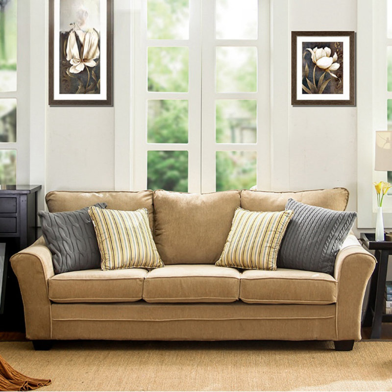 Light Coffee Casual Fabric Sofa