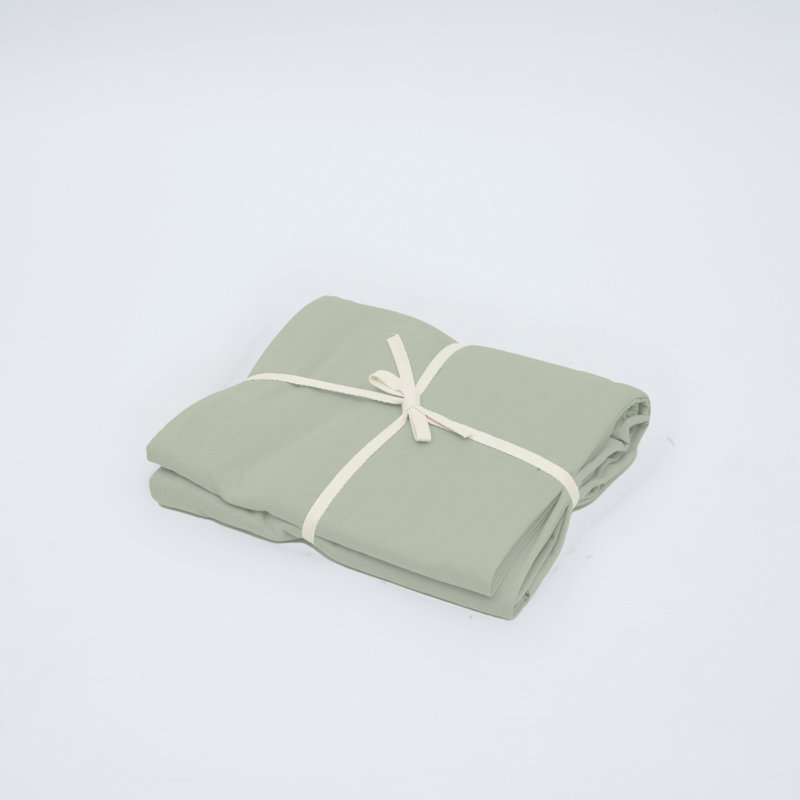 100% Cotton Jersey Knit Flat Sheet, Twin Extra Long Flat Sheet, Mineral Green