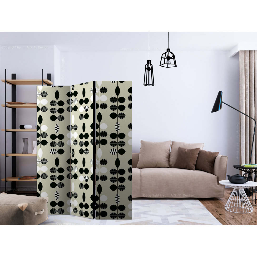 Paravent Black And White Dots mit 3 Paneelen