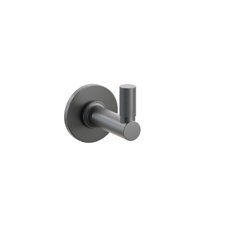 Emtek Select Single Hook w/ Small Disc Rosette, Round Stem & Knurled Tip, Oil Rubbed Bronze