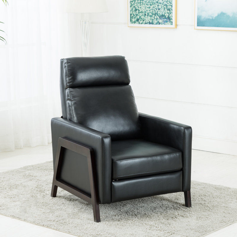 Bosse Faux Leather Recliner, Midnight Blue Performance Faux Leather