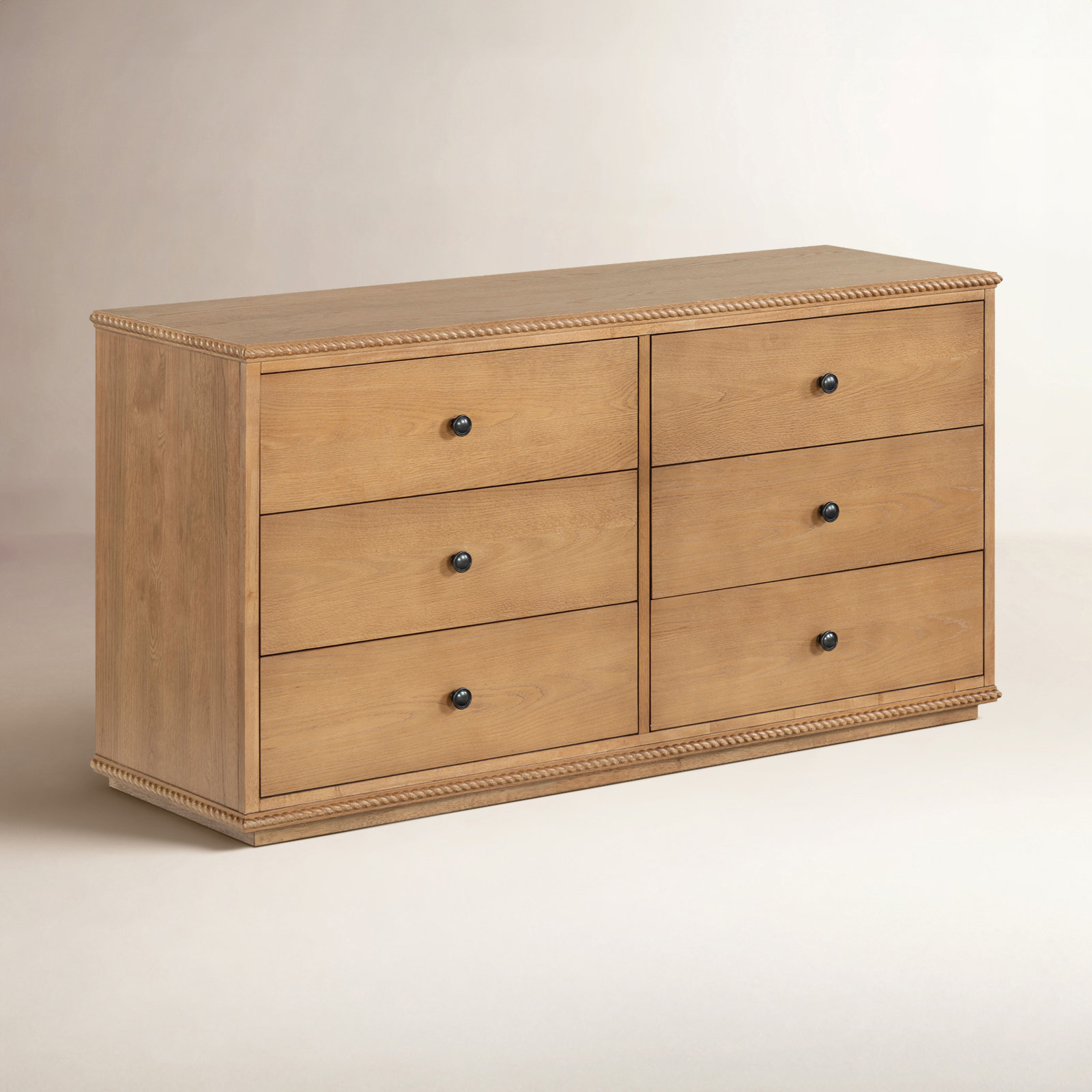 66" Rope Deail Dresser, Brown Oak
