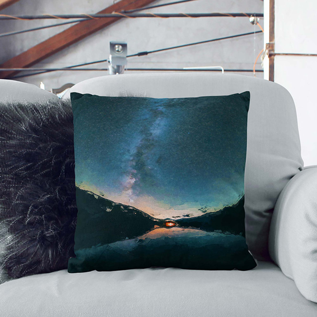 Milky Way Above a Lake in Italy Cushion with Filling