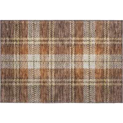 Premium Machine Washable Prisco Chocolate Rug