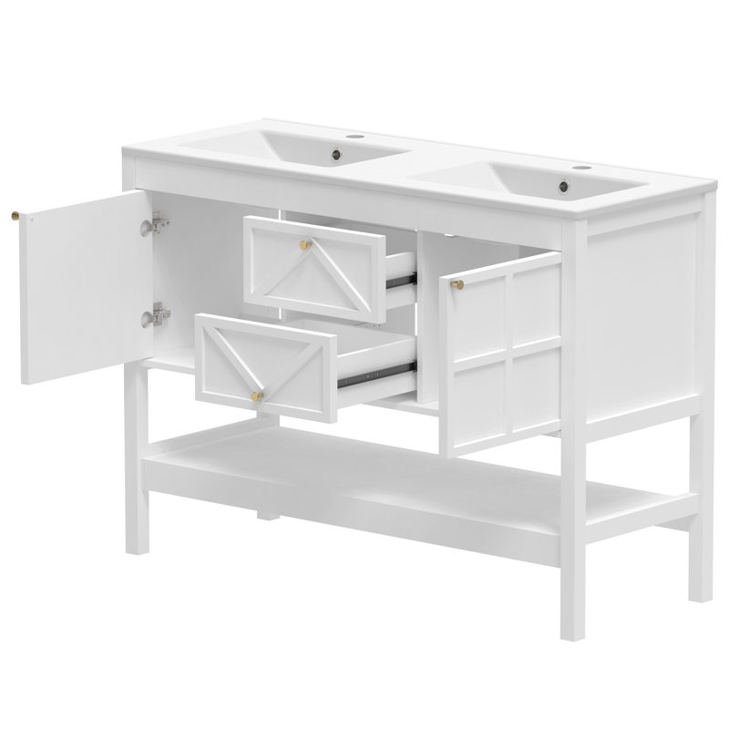 48'' Single Bathroom Vanity Base Only, white