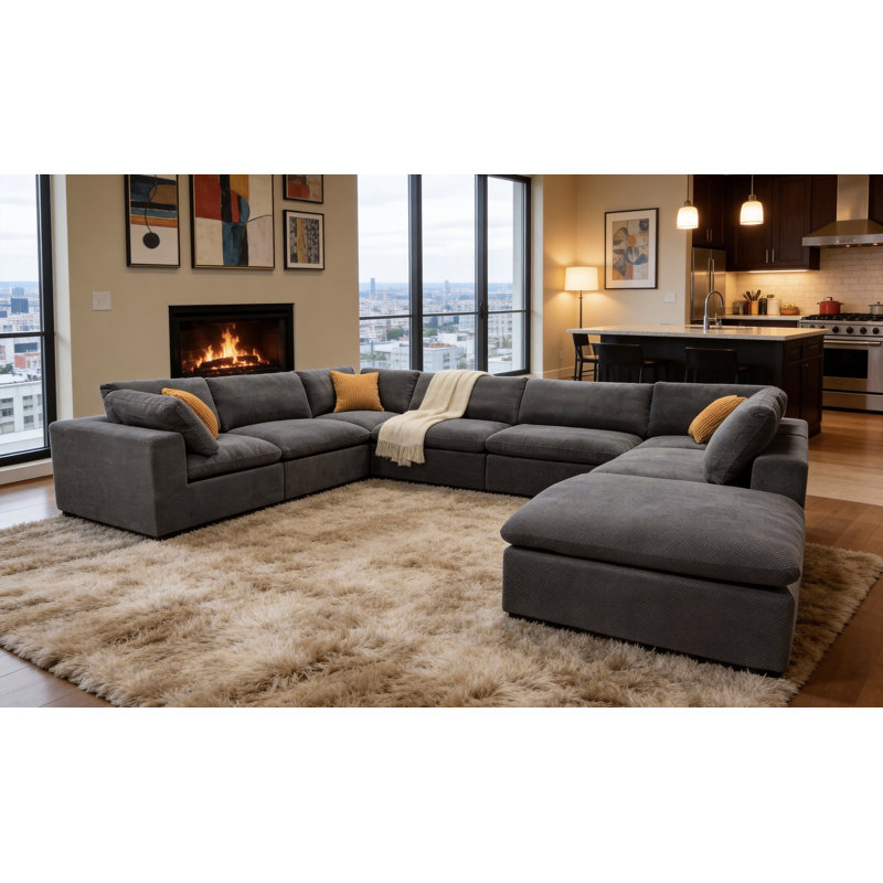 Canapé modulaire Mahors, Gris clair
