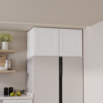 HOMEIBRO Cozy Design 36 W x 24 D x 18 H Ready-to-Assemble Plywood Shaker Standard Wall Cabinet in Shaker White