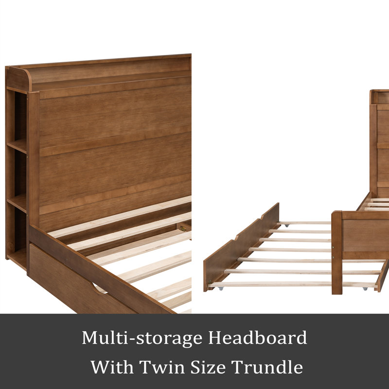 Durias Platform Storage Bed, Walnut