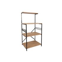 Humayd 85.85Cm Wood Standard Baker's Rack with Microwave Compatibility Blue Elephant Colour: Black/Rustic Brown