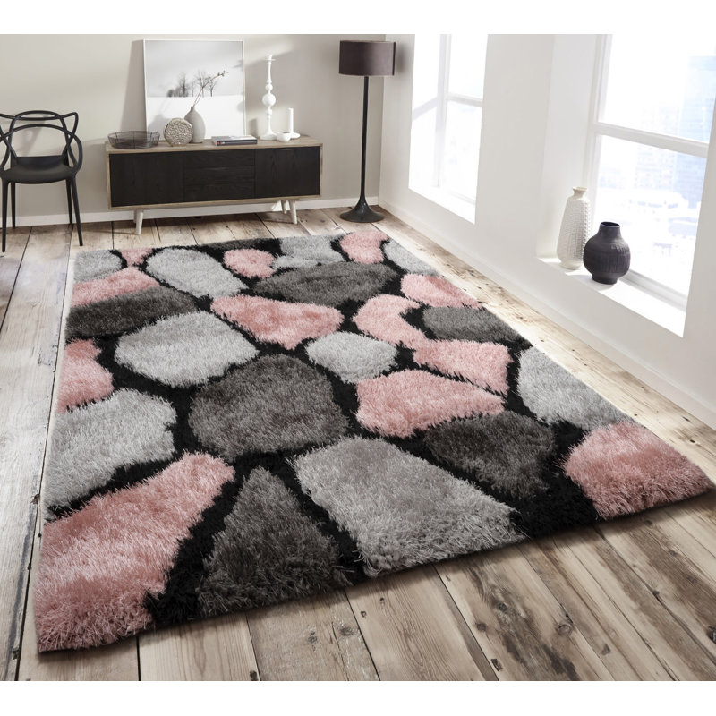 Hospers Geometric Hand Woven Shag Area Rug, Rectangle 160 x 230cm