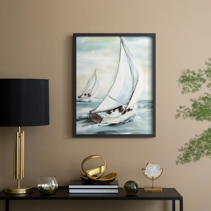 NAUTICAL Series LII, reproduction encadrée - bois massif, Noir, noir, noir, noir, H 30 po x l 24 po