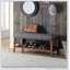 Banc Charla en tissu et finition chêne Design simple, confortable et durable, banc multifonctionnel-1958399445