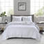 Courtepointe très grand / très grand 3 pièces - réversible blanc avec bourre de coton hypnotisante en microfibre