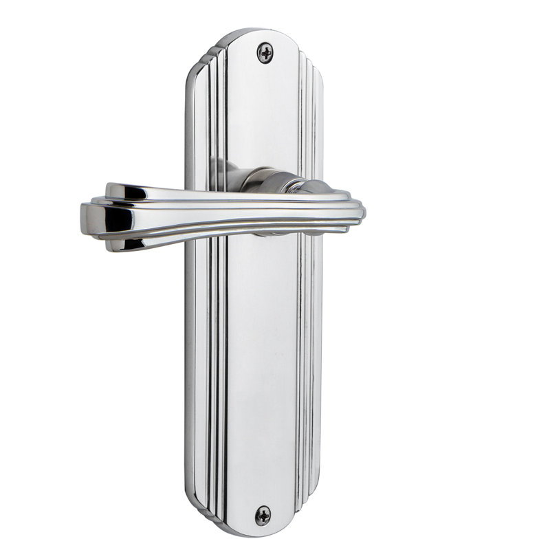 Plaque décorative double avec levier fleur, Chrome brillant