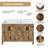 Linsay 48" Fully Assembled Rustic Brown Double Sink Bathroom Vanity with Engineered Stone Marble Top, Soft-Close Doors