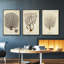 Indigo Tile I - Ensemble de 3 reproductions encadrées sur toile-97792024-97792026