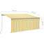 Dakota Fields 250cm D Fabric Yellow&White Cover Retractable Patio Awning-1659476315-1659476317