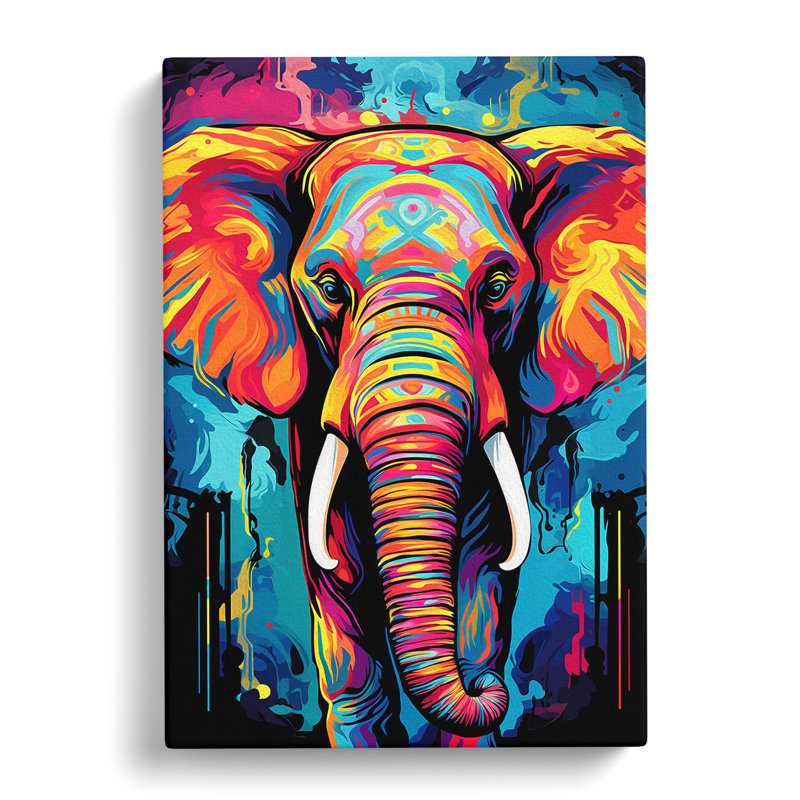 Elephant Pop - Wrapped Canvas, 60cm H x 40cm W x 3cm D