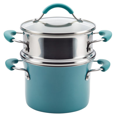 Rachael Ray Cucina Hard Porcelain Enamel Nonstick Multi-Pot / Steamer Set, 3-Quart