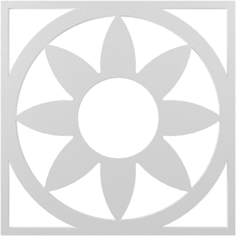 Médaillon de plafond percé en PVC de qualité architecturale Blume, H 16 po x l 16 po x P 0,5 po, Inachevé