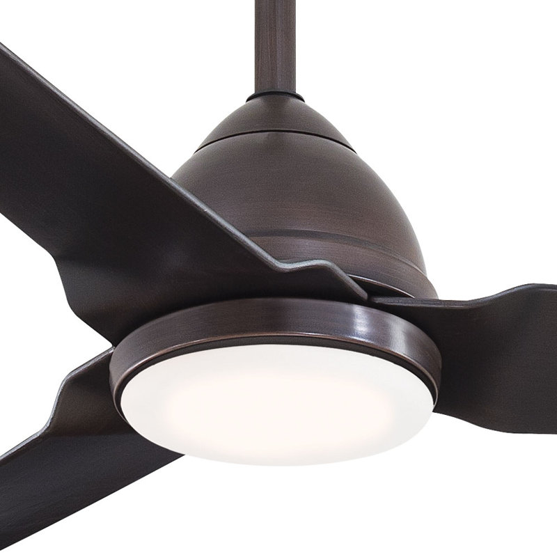 54" Java 3-Blade Outdoor LED Propeller Ceiling Fan with Remote Control and Light Kit Included, Kocoa