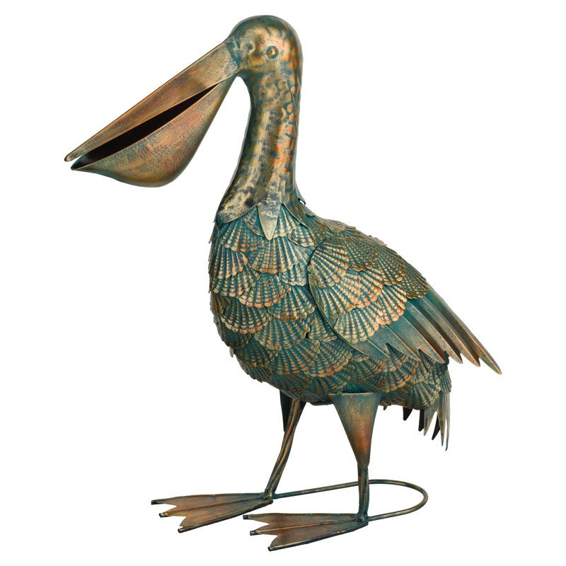 Green Bronze Pelican Decor