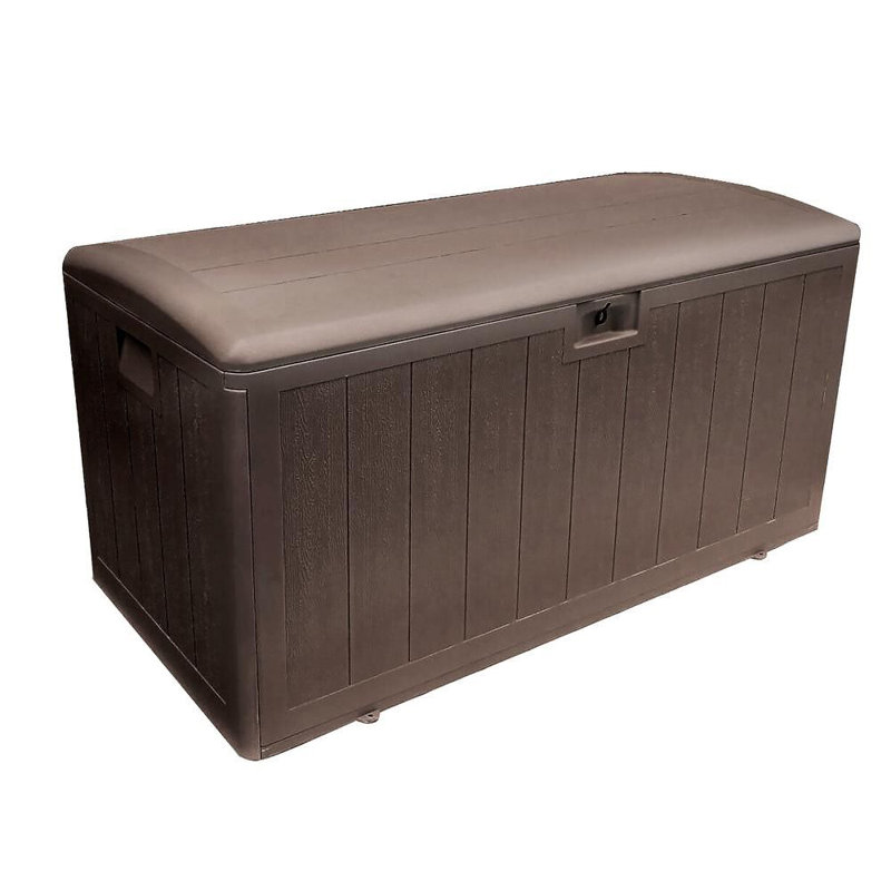 Boîte de rangement en plastique 105 gallons, Brun