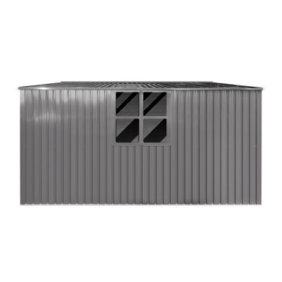 Outdoor Storage Shed Has Two Functions:Metal Shed And Firewood Shed 14 ft x 12 ft, More Suitable For Winter