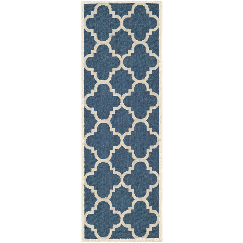 Tapis d'intérieur / extérieur à motif géométrique Herefordshire Performance, Tapis de couloir 2 pi 3 po x 10 pi
