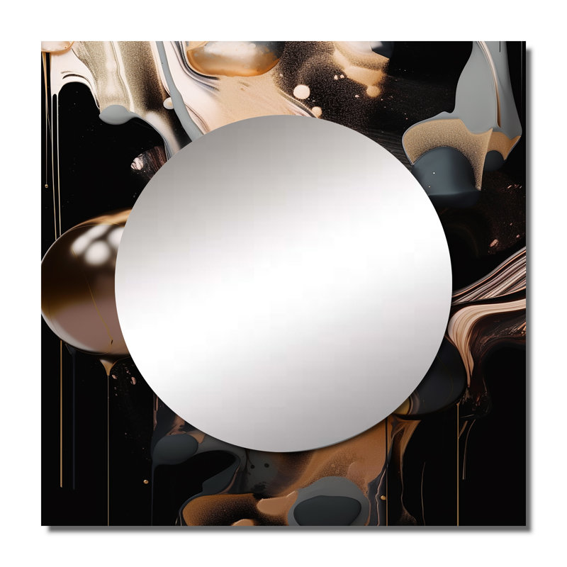 Irminfried - Miroir carré abstrait en marbre pour décoration murale, 23 po x 23 po
