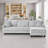 Grey L-Shaped Convertible Corduroy Sofa with Charging Ports, 100" Modular 3-Seater Floating Design