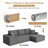 Modern 108-inch Boneless corduroy modular compressed sofa with L-shaped design-425948124-425948115