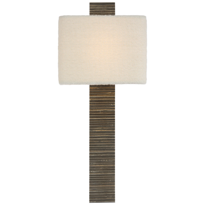 Anne-Marie Barton Fumar 23" Tail Sconce with Bouclé Shade, Ridged Graphite