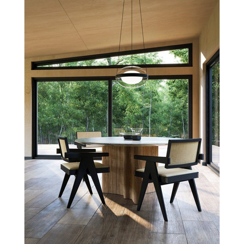 Luminaire suspendu géométrique 1 lumière DEL Virgo, Noir, H 9,25 po x l 16,13 po x P 16,13 po