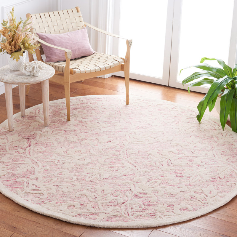 Wool Floral Indoor Rug, Round 6"