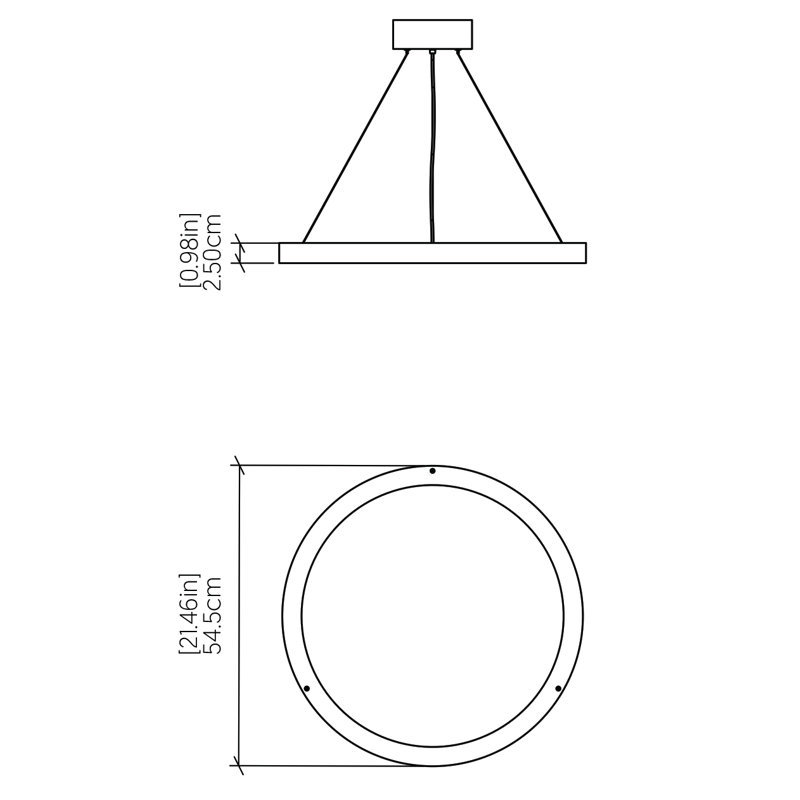 Naiá 1 - Light LED Chandelier, 0.98" H x 21.26" W x 21.26" D, Organic Gold