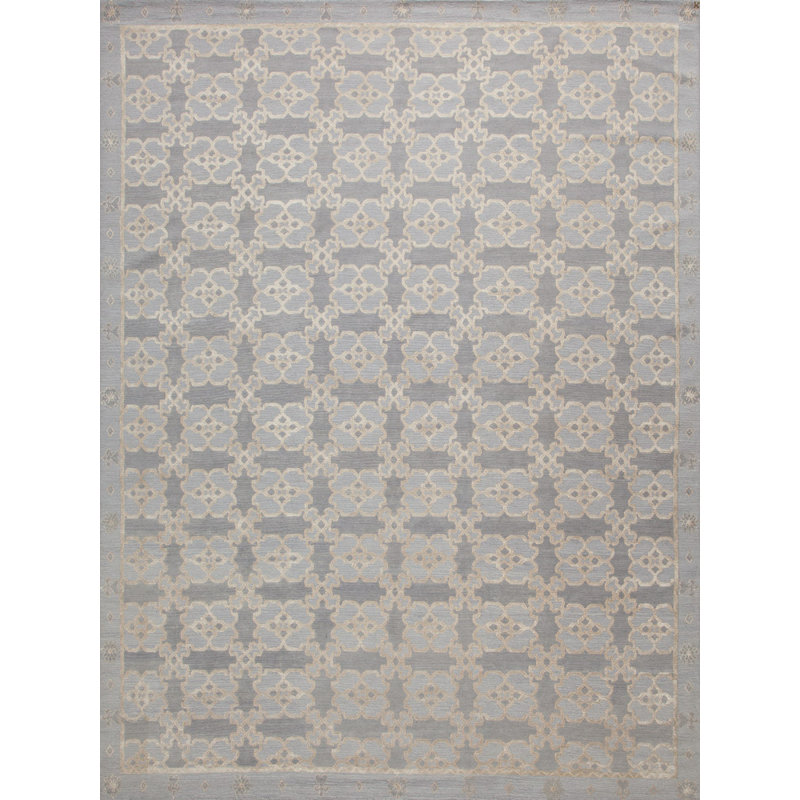 Christina Geometric Area Rug in Ivory/Pale/Blue, Rectangle 10' x 14'