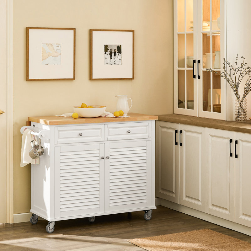 Bruna Wood Kitchen Island