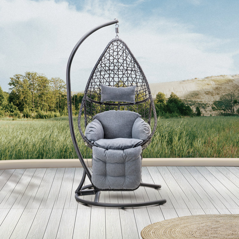 Fauteuil à œufs avec support Cidney, gris