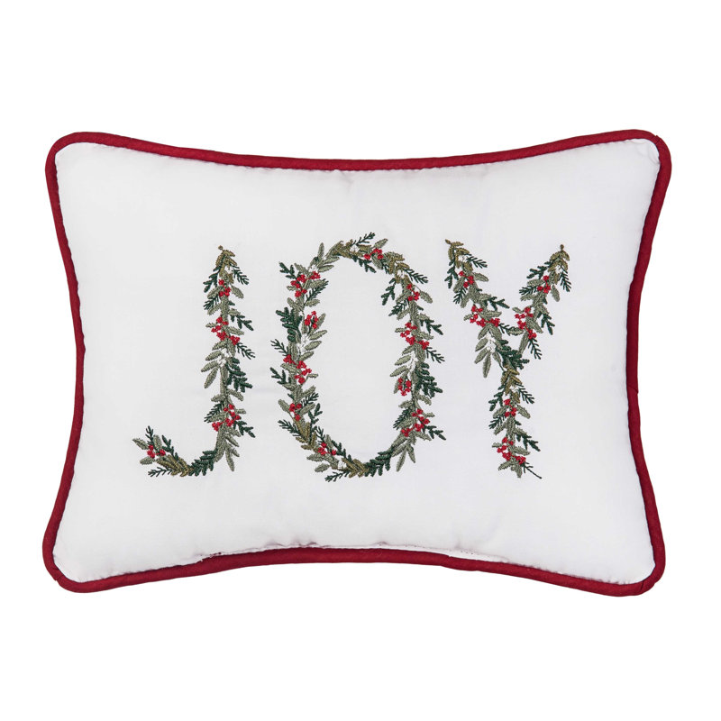Coussin décoratif brodé 9 "x 6 5" Holly Berry Joy Mistletoe