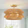 16 In. 2-light Bohemian Woven Rope Semi-flush Mount Ceiling Light