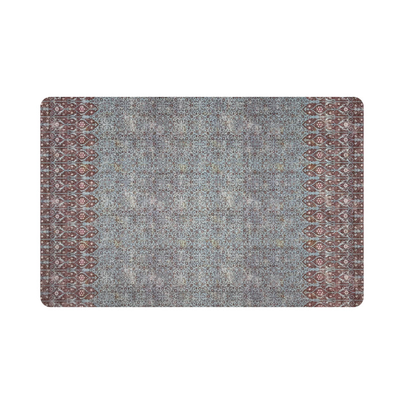 Iznik Pebbles 17.5" Vinyl Placemat, Turquoise/Red