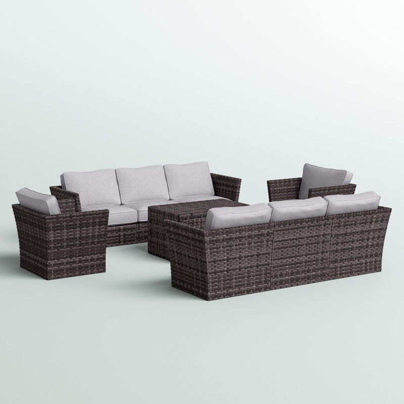 Anner Fully Assembled 9 Piece Sectional Seating Group with Cushions