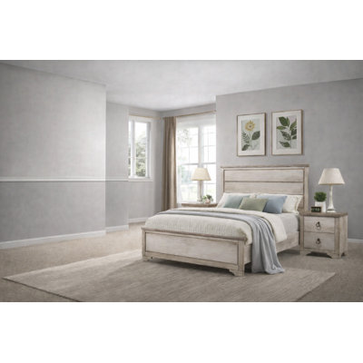 Ensemble de chambre à coucher à panneau rustique avec finition bois flottant