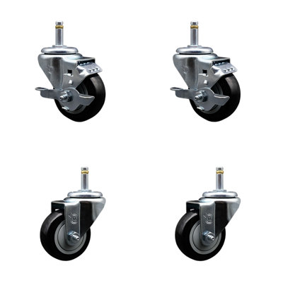 Grip Ring Stem Caster with 2 Brakes
