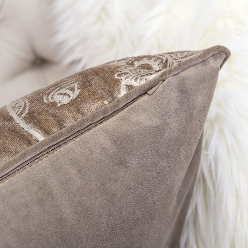  Elephant Velvet Throw Pillow, Mocha