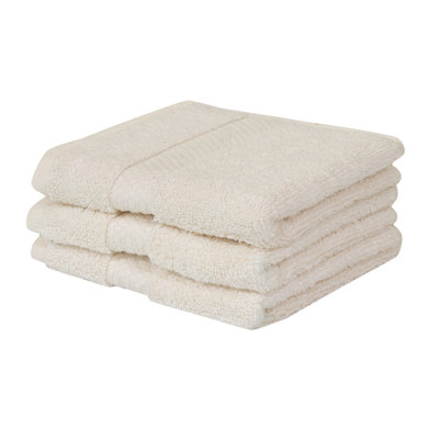 Splash 100% Cotton Zero Twist Washcloth Set, 550 GSM Soft Absorbent Cotton Washcloths & Face Towels for Bathroom, Spa & Daily Use, OEKO-TEX Certified, 3 Pack, Sand